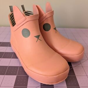 Boxbo French Rubber Rain Boots Wellies Pink Bunny Kids Size 27 US 9.5 10 Toddler